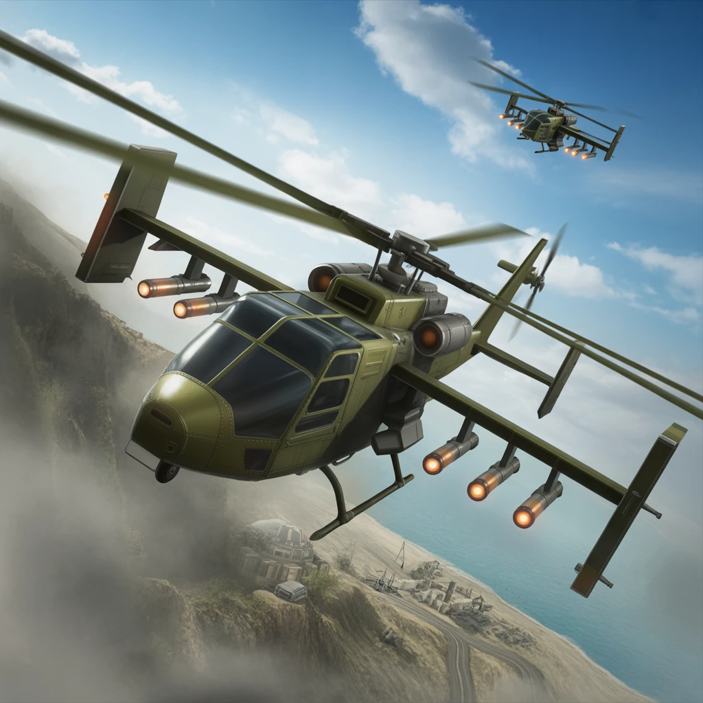Cover image of 3D Free Gunship Combat: Epic Shooting Online Game