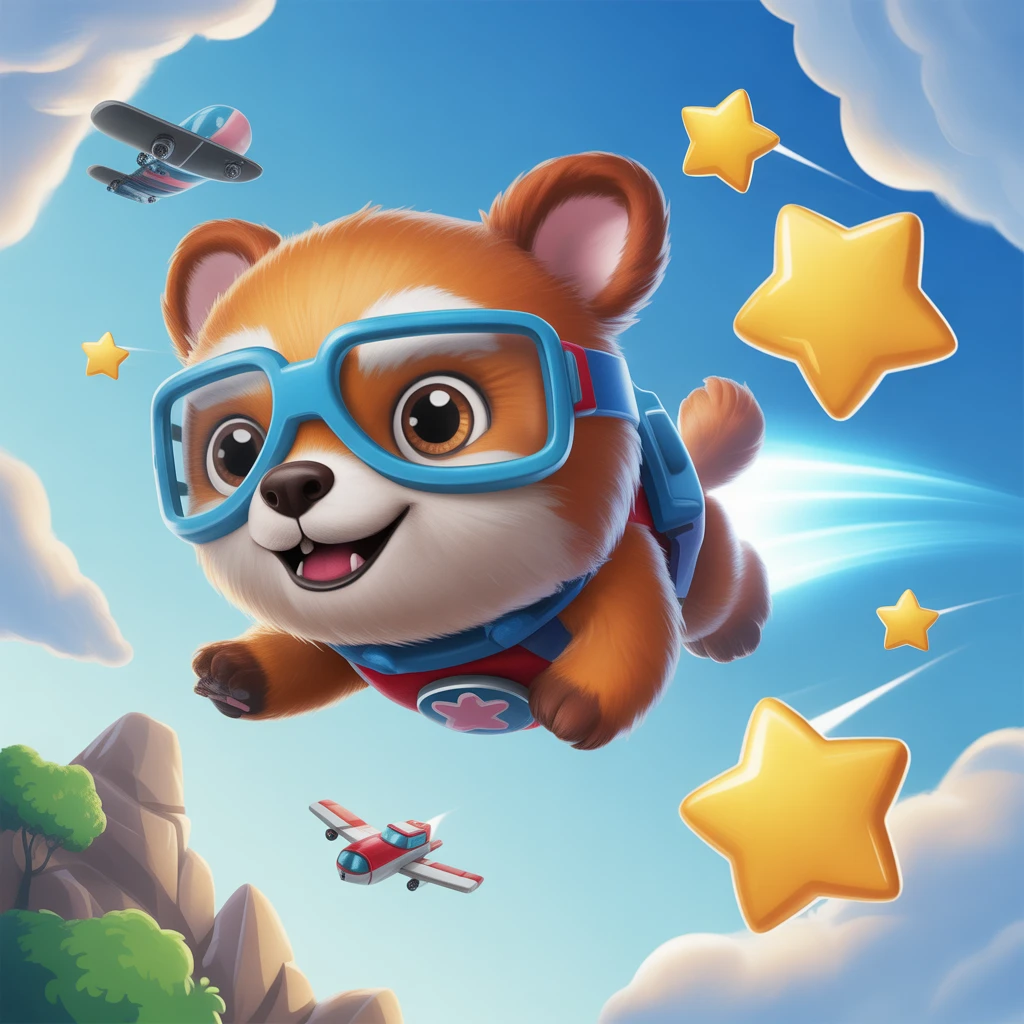 Cover image of Adorable Animal Sky Dive Adventure