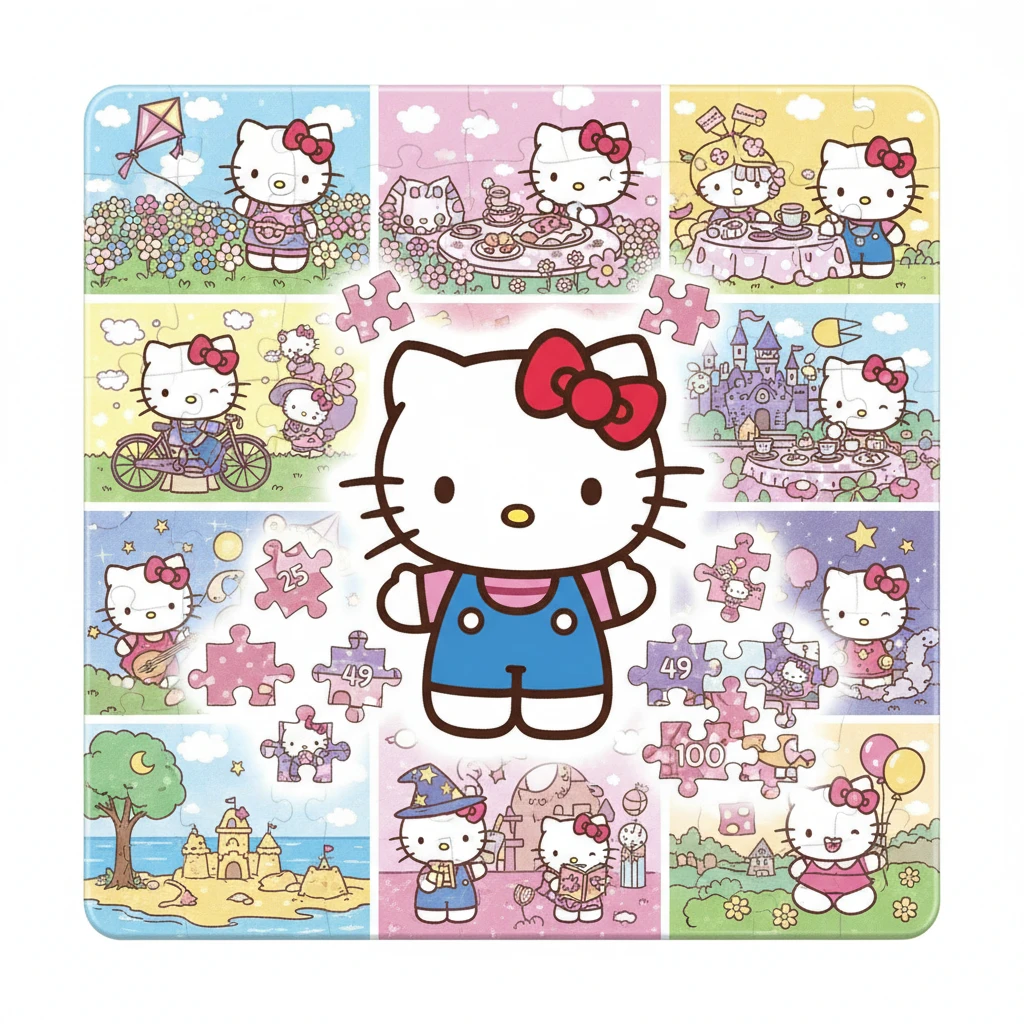 Cover image of Adorable Hello Kitty Jigsaw Puzzle Adventure - Free Online Game