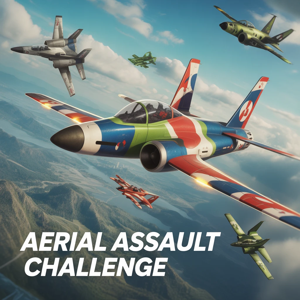 Cover image of Aerial Assault Challenge: Engage in a Free Online Combat Puzzle Game