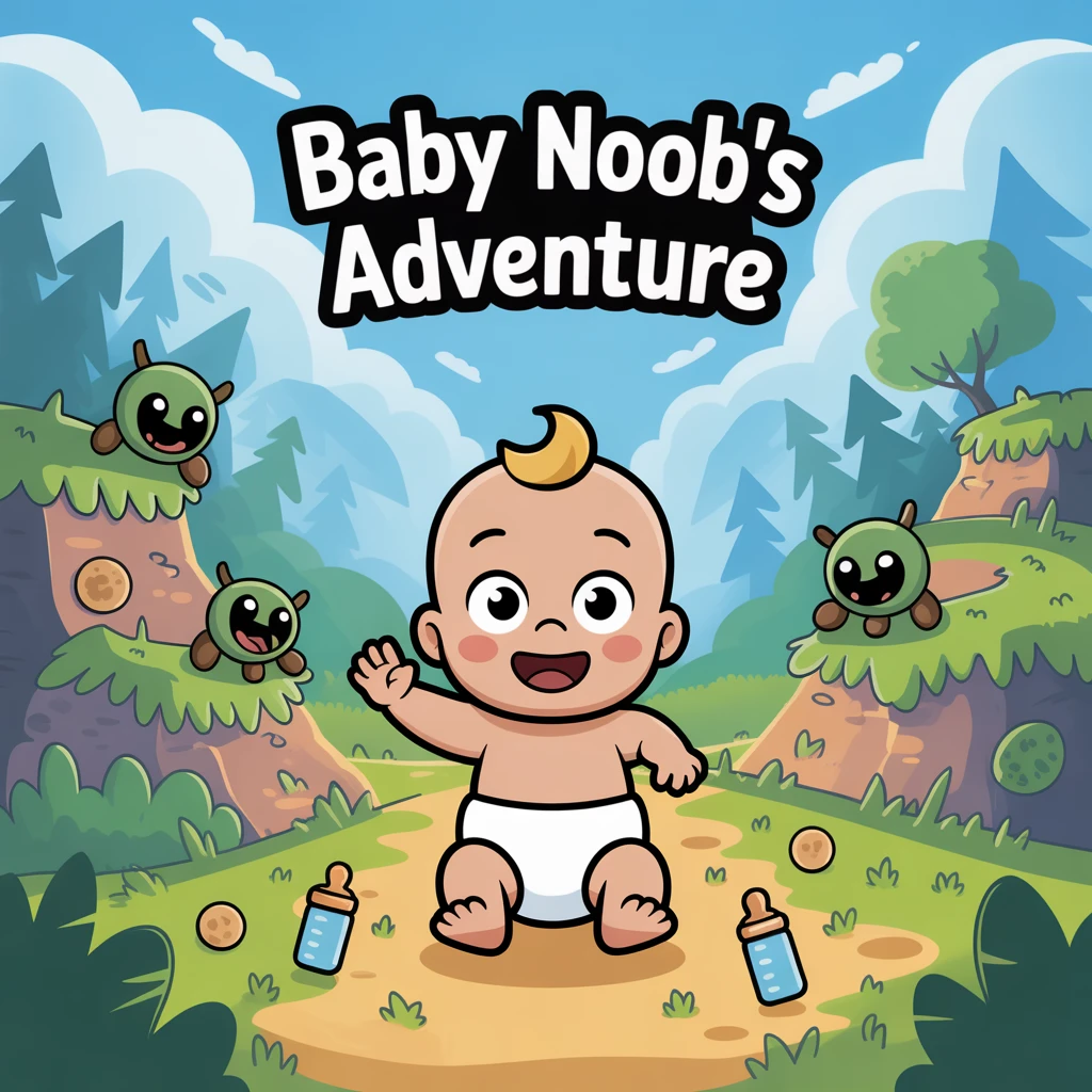 Cover image of Baby Noob's Adventure: Help Steve Survive Online!