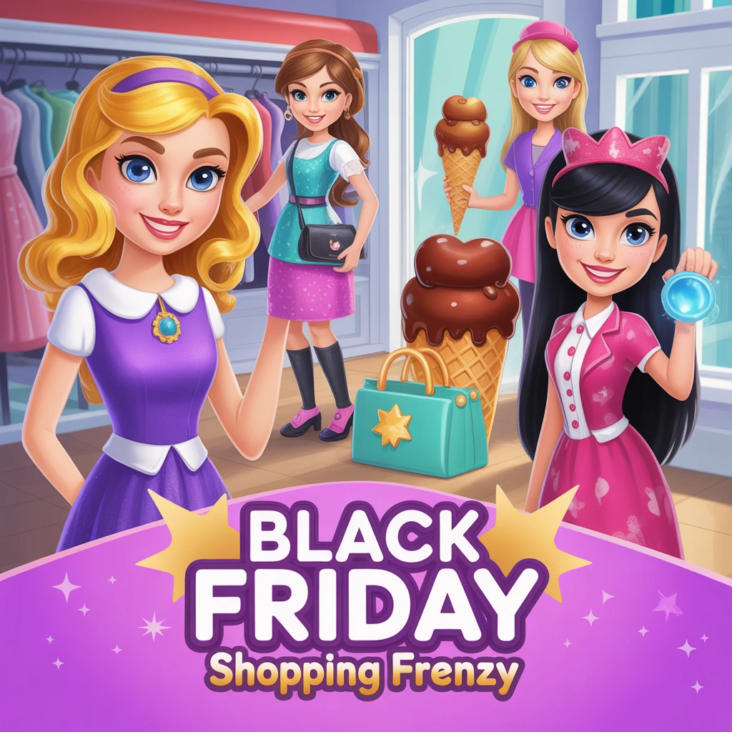 Cover image of Black Friday Shopping Frenzy: Join the Princesses in This Fun Online Game!