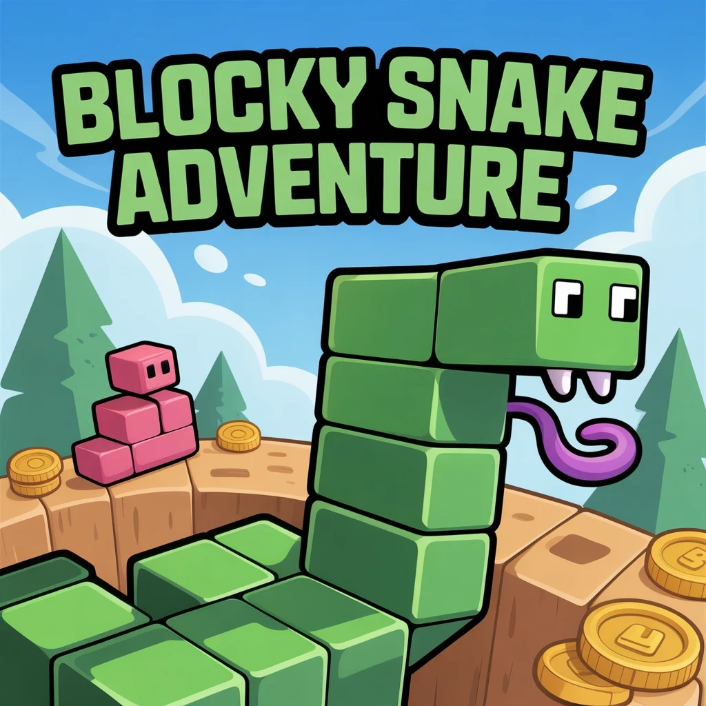 Cover image of Blocky Snake Adventure: Free Online Browser Game Challenge
