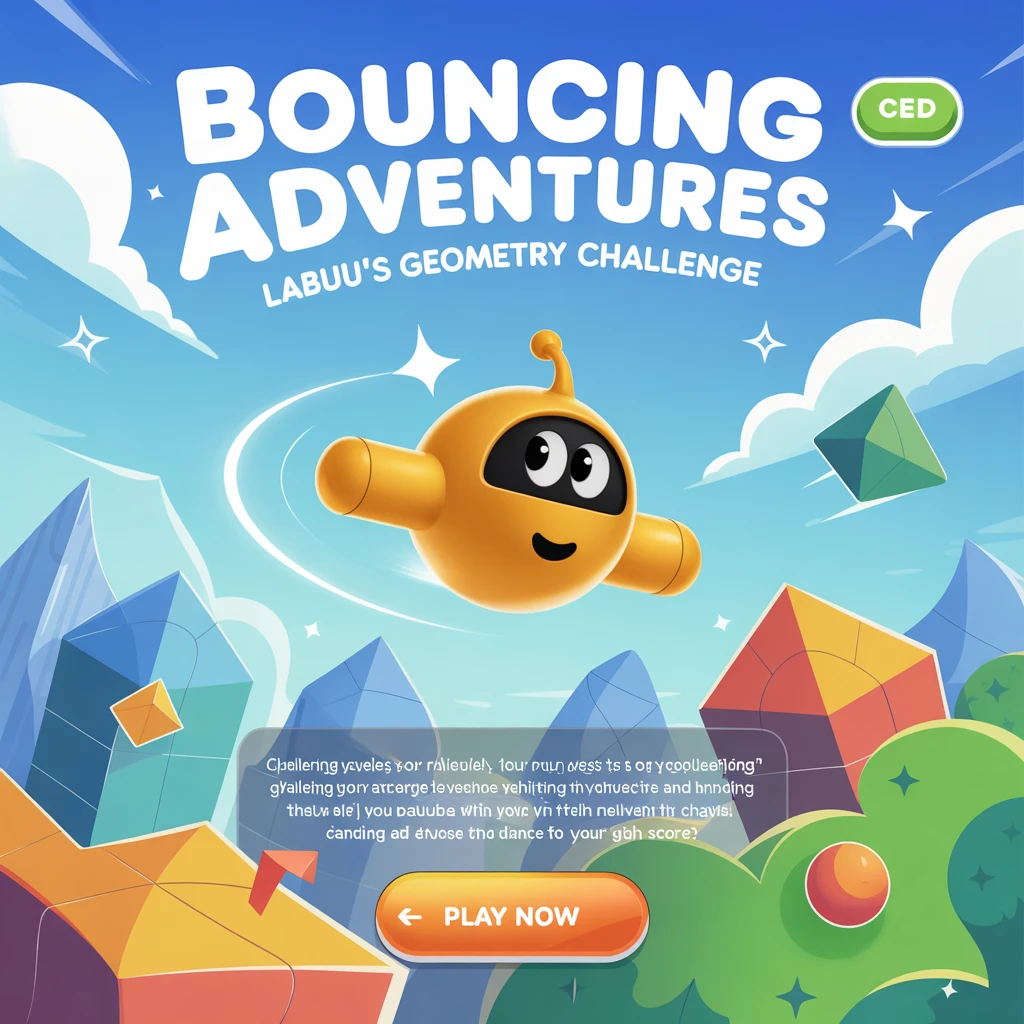 Cover image of Bouncing Adventures: Labubu's Geometry Challenge - Free Online Game!