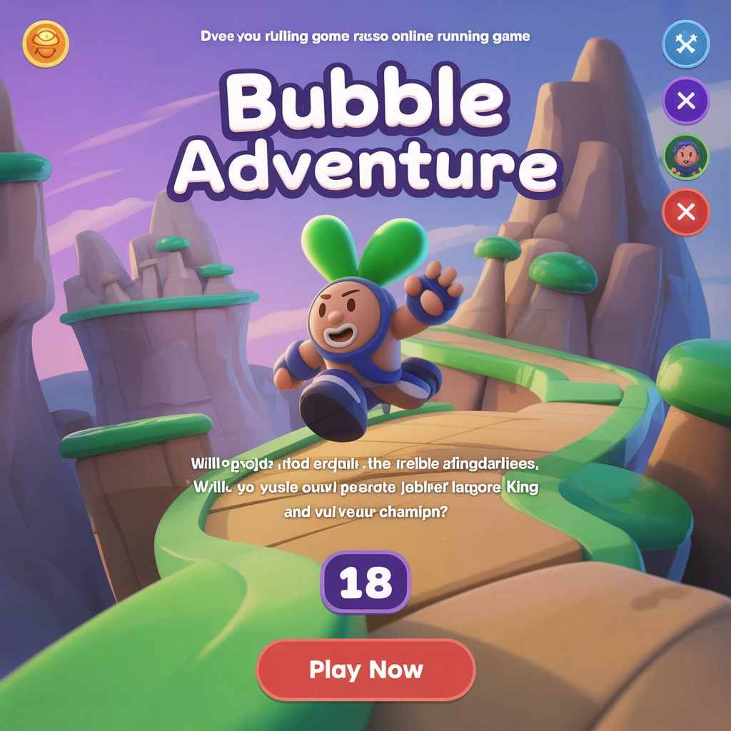 Cover image of Bubble Adventure: The Ultimate Free Online Running Game