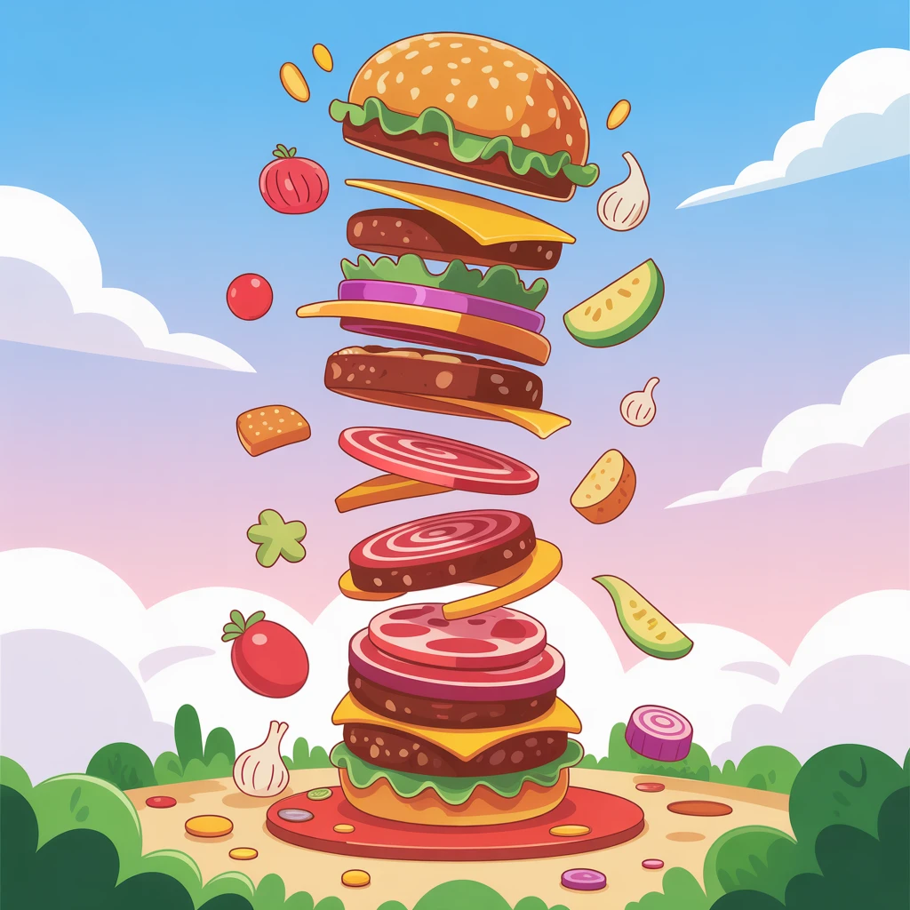 Cover image of Build Your Own Sky-high Burger in This Free Online Game!