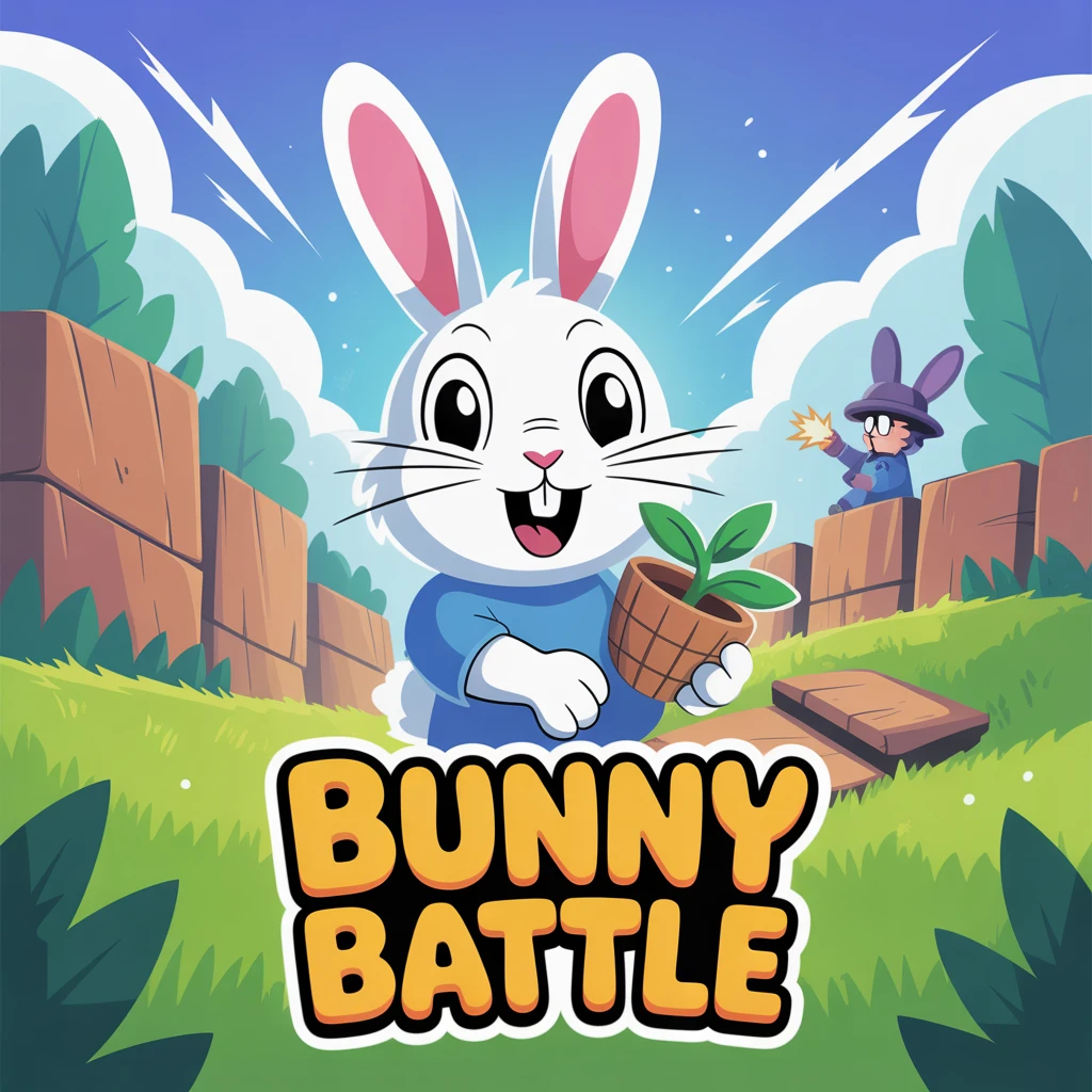 Cover image of Bunny Battle: Outsmart the Gardener in this Free Online Game!