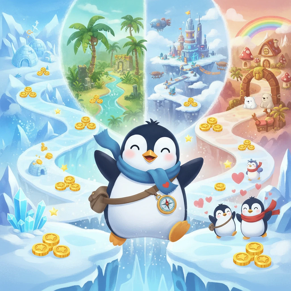 Cover image of Charming Penguin Love Adventure: Play This Free Online Game!