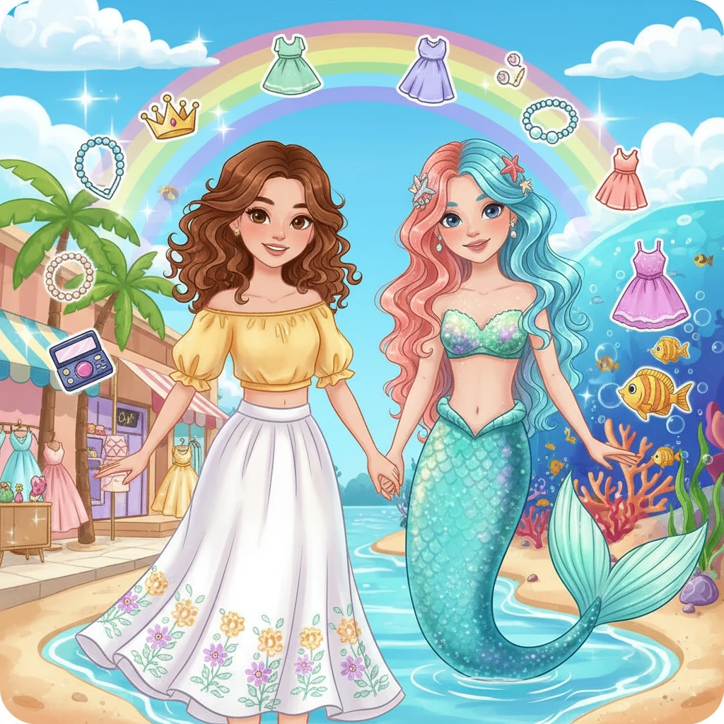 Cover image of Chic Style Transformation: Elena & Sarah's Free Online Dress-Up Adventure