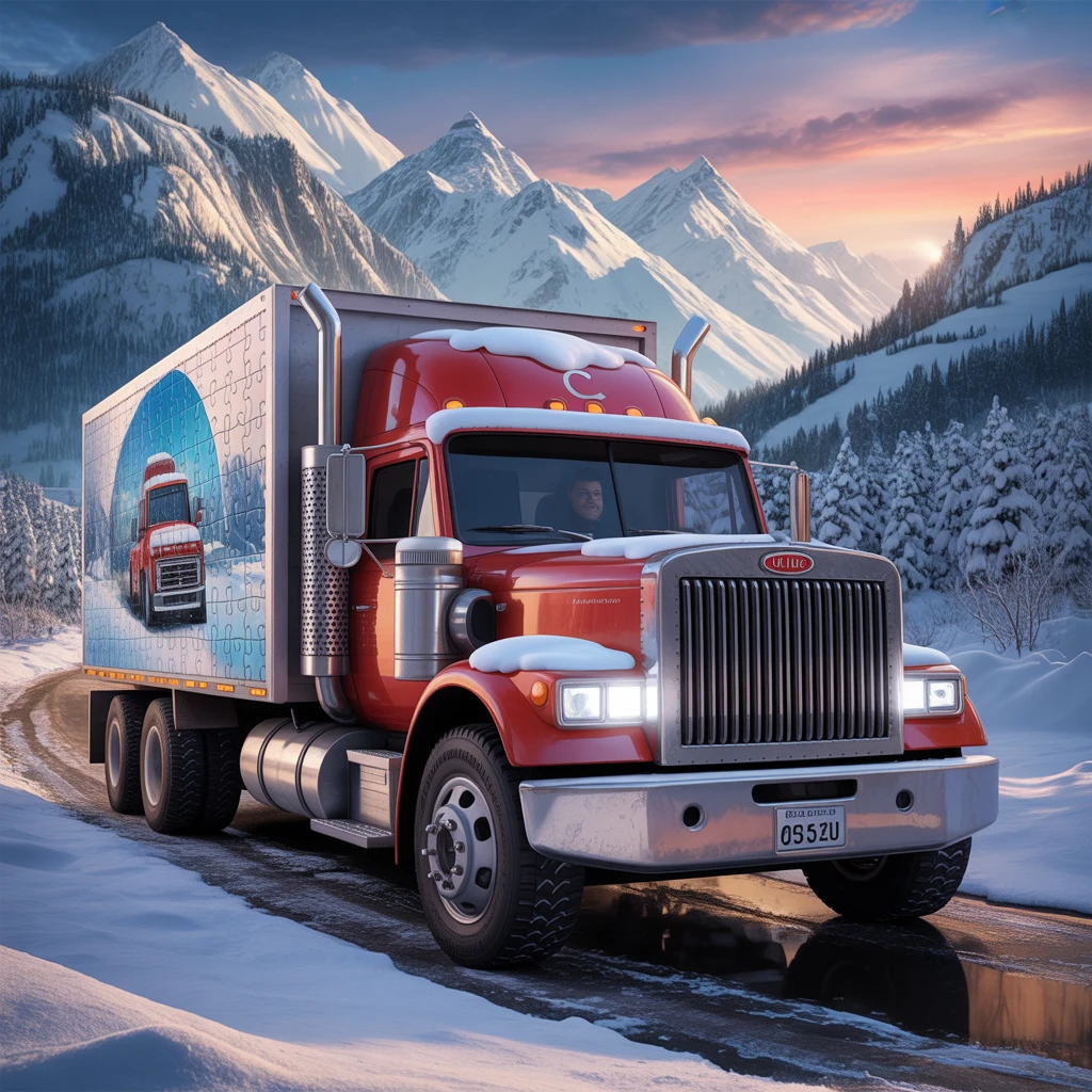 Cover image of Chilly Challenge: Winter Truck Jigsaw Adventure Online