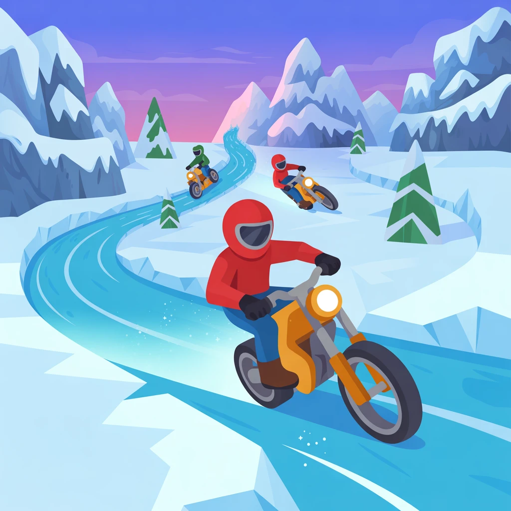 Cover image of Chilly Ride: Exciting Ice Biker Adventure Online