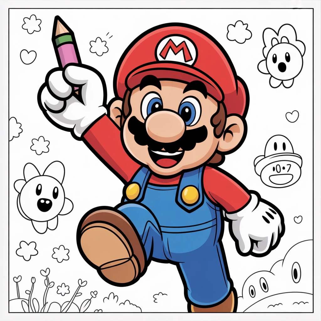 Cover image of Color Your World with BTS Mario: Free Online Coloring Adventure