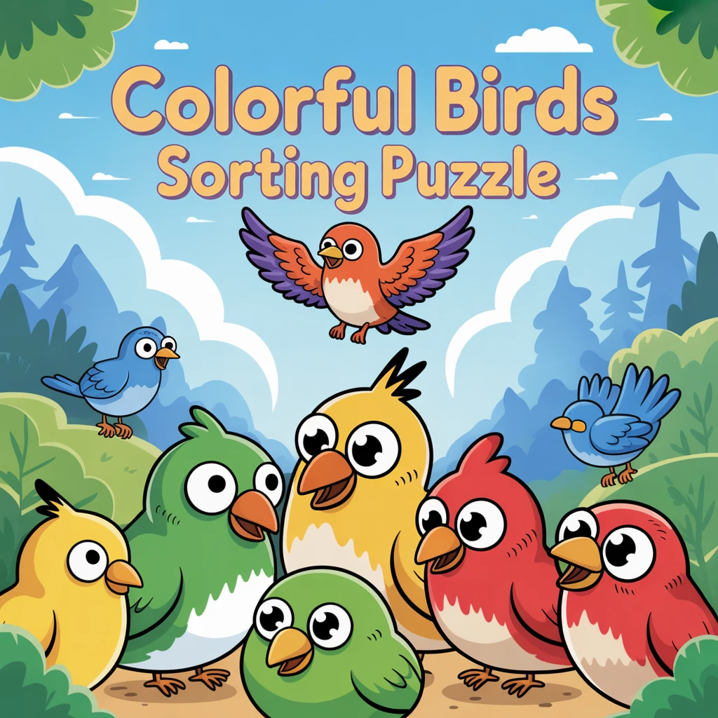 Cover image of Colorful Birds Sorting Puzzle: Match and Arrange Online Game