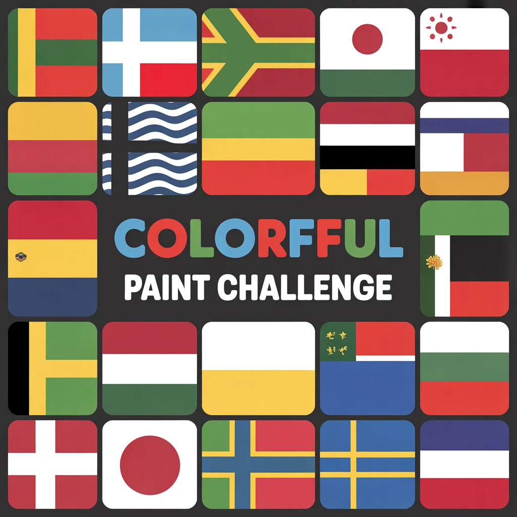 Cover image of Colorful Flag Paint Challenge: A Free Online Puzzle Adventure