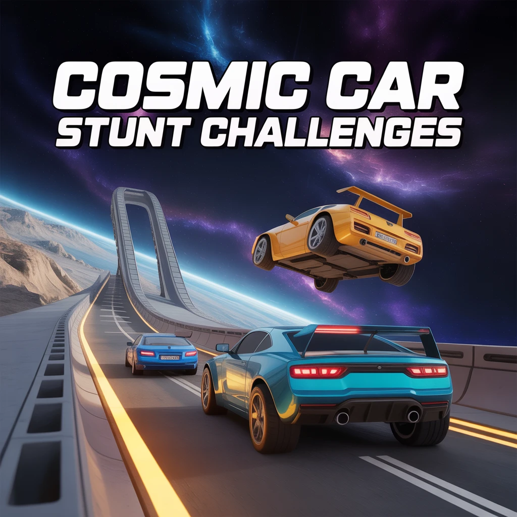 Cover image of Cosmic Car Stunt Challenges: Free Online Browser Game