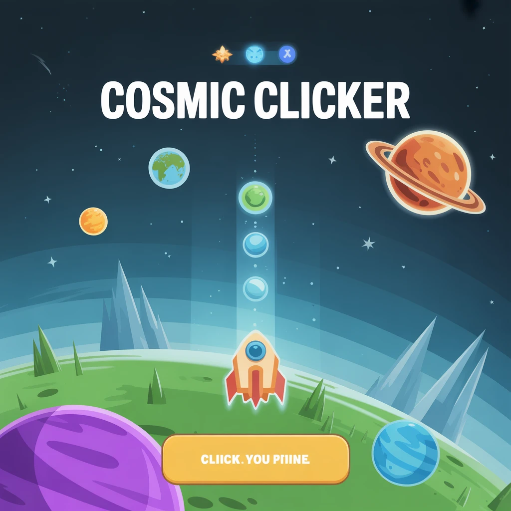 Cover image of Cosmic Clicker: Explore and Build Your Galactic Empire!