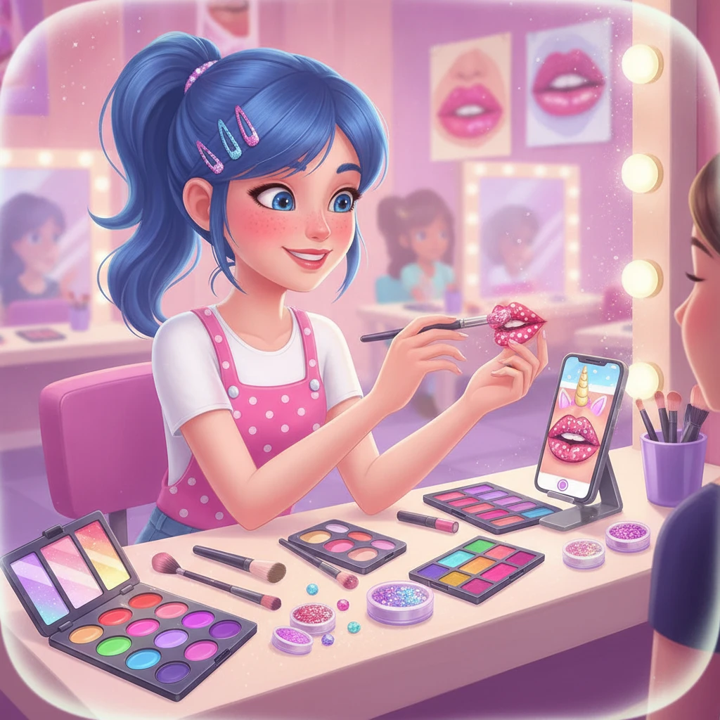 Cover image of Create Adorable Lip Designs for Marinett - Free Online Game!