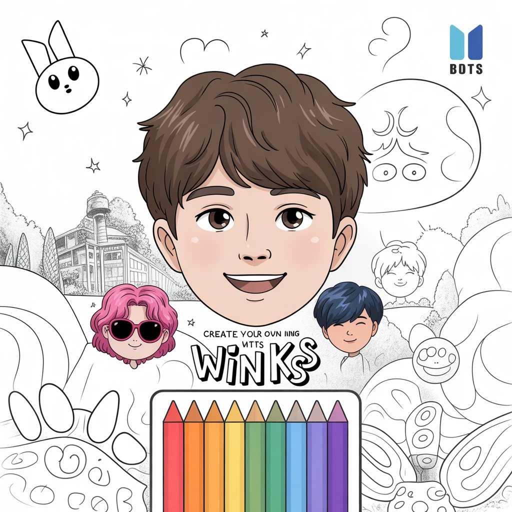 Cover image of Create Your Own BTS Magic: Free Online Winks Coloring Game
