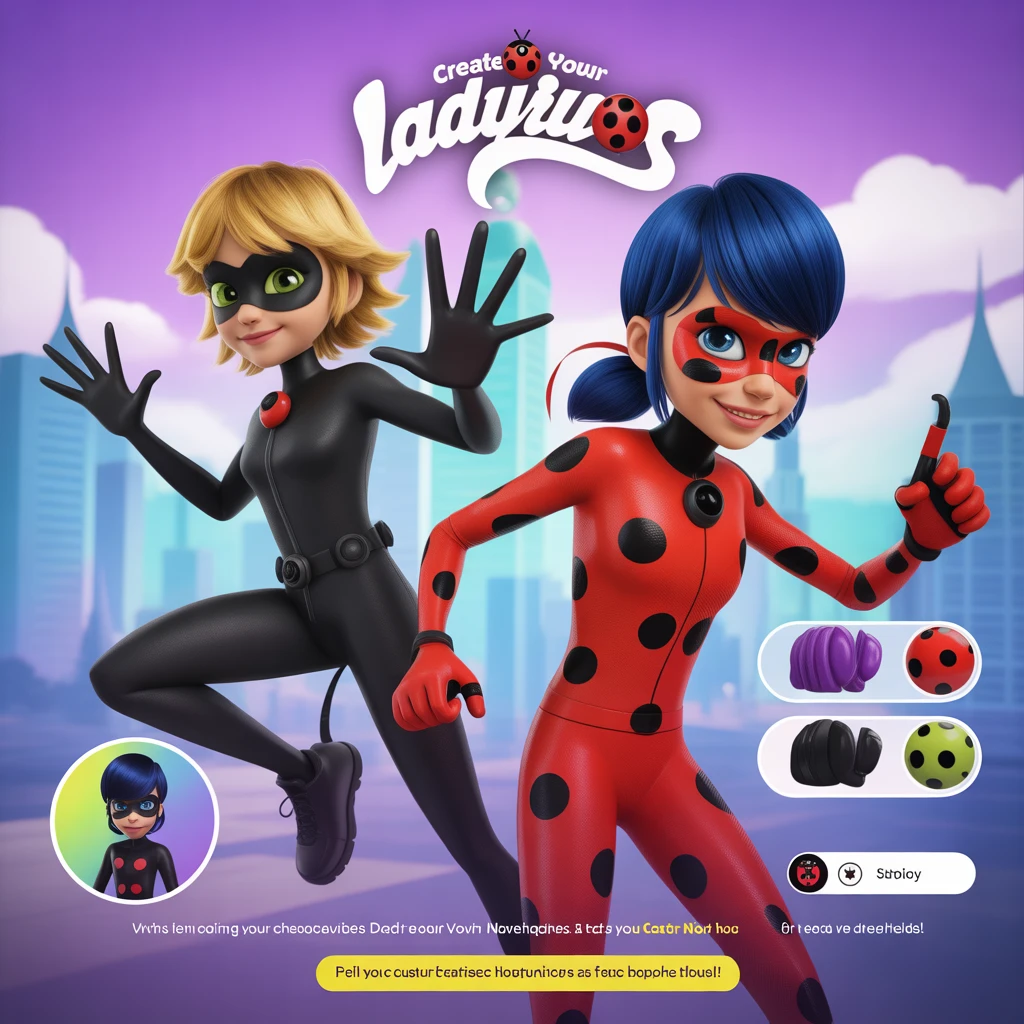 Cover image of Create Your Own Ladybug & Cat Noir Adventure: Free Online Game