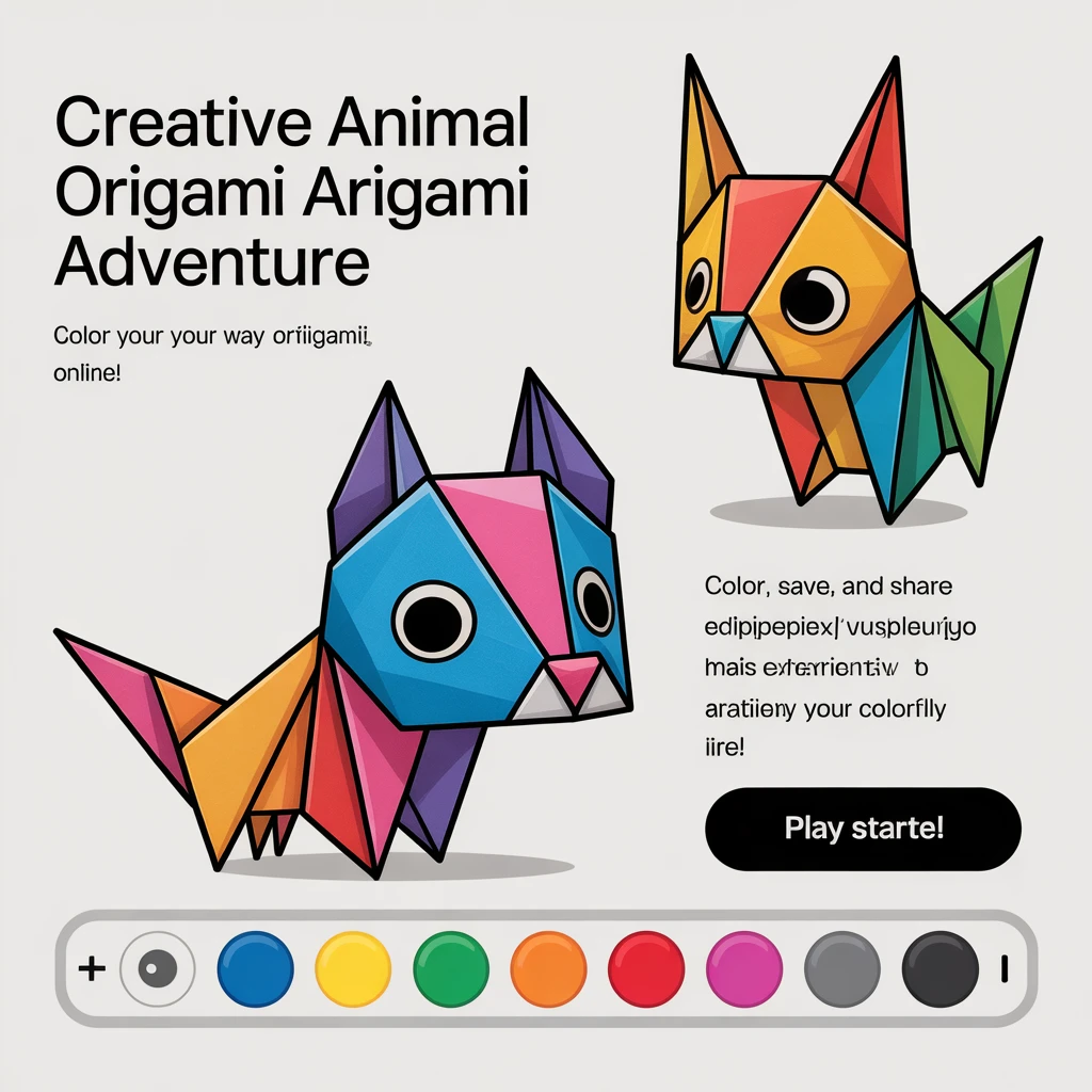 Cover image of Creative Animal Origami Adventure: Color Your Way Online