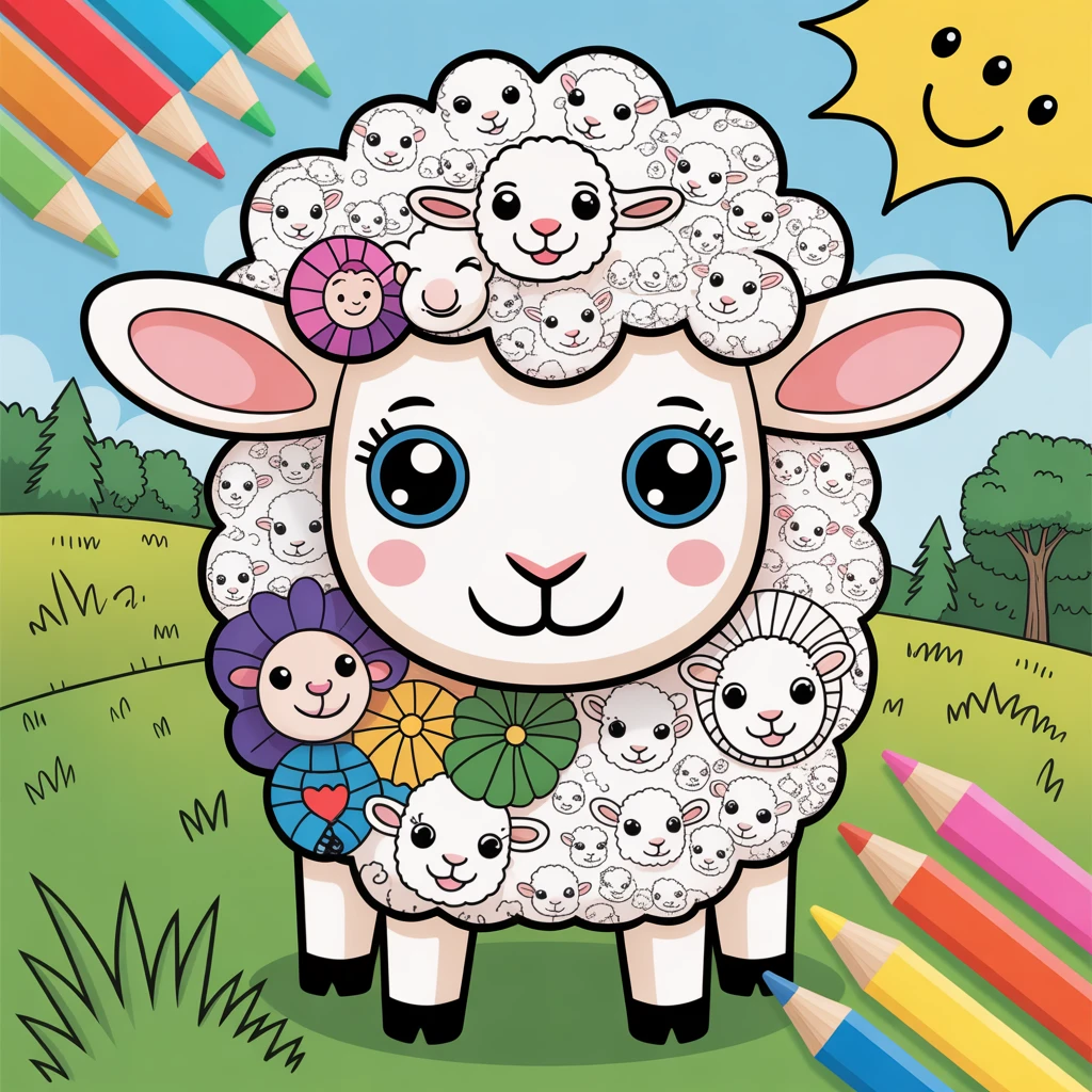 Cover image of Creative Baby Sheep Coloring Adventure - Free Online Game