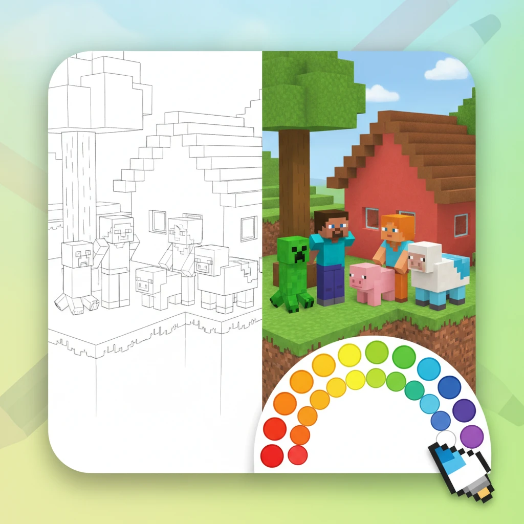 Cover image of Creative Coloring Adventure: Minecraft Edition - Free Online Game