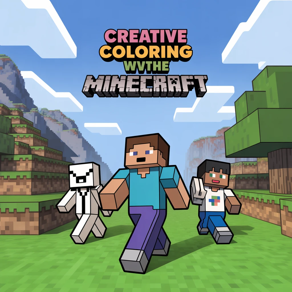Cover image of Creative Coloring Adventure with BTS and Minecraft