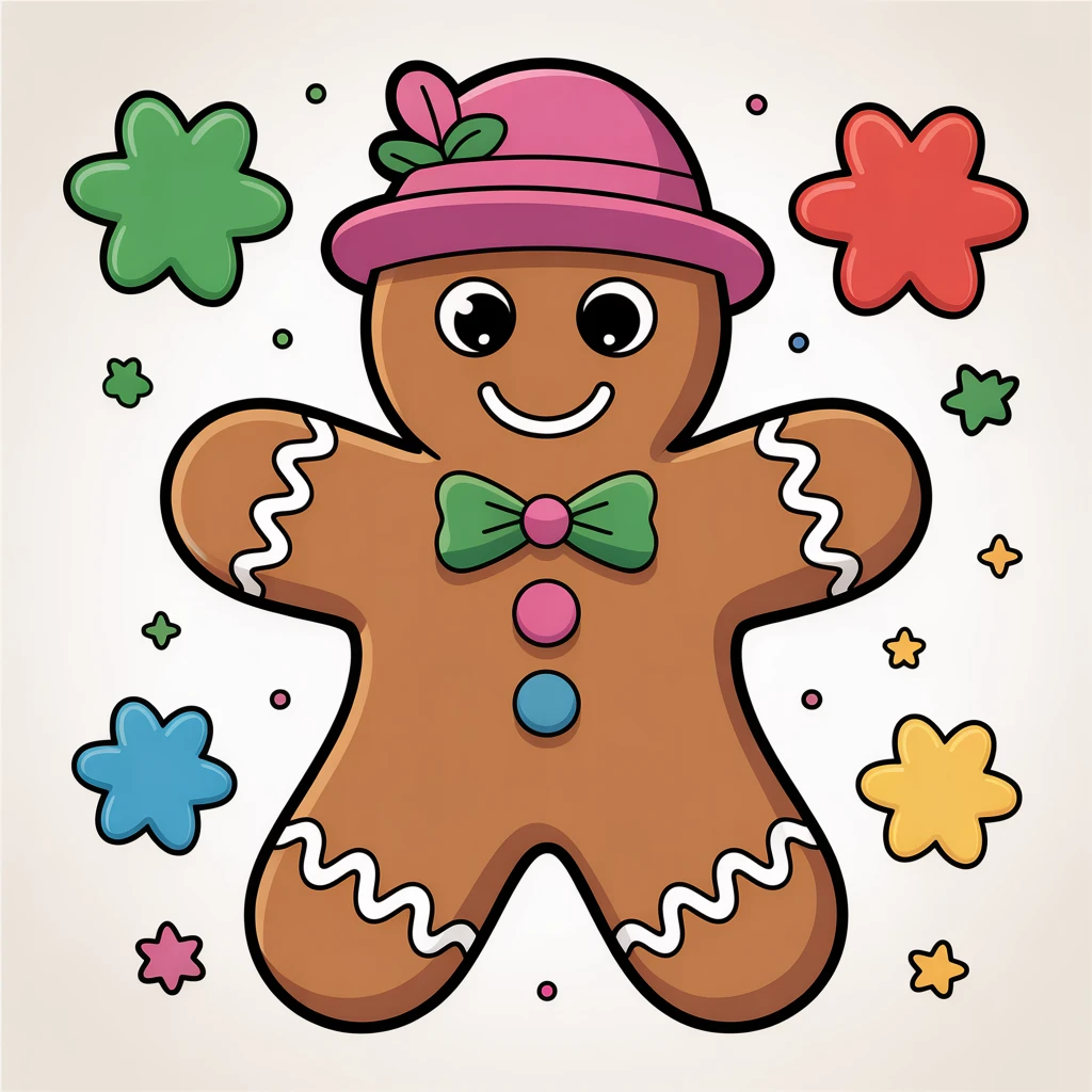 Cover image of Creative Gingerbread Man Art: Free Online Coloring Adventure