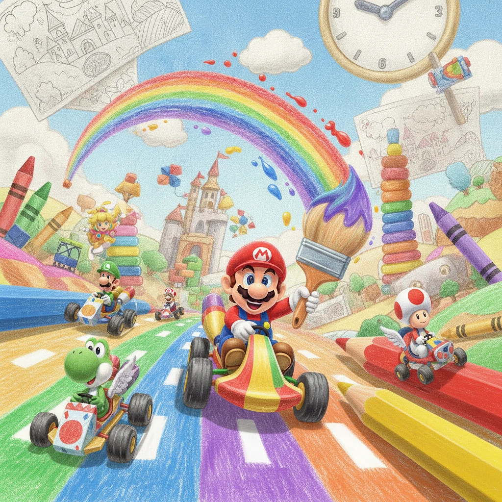 Cover image of Creative Racing with Mario: A Fun Online Coloring Adventure