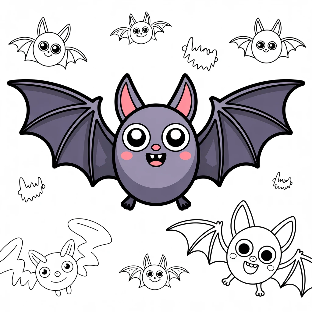 Cover image of Cute Bat Coloring Quest - Free Online Game Adventure