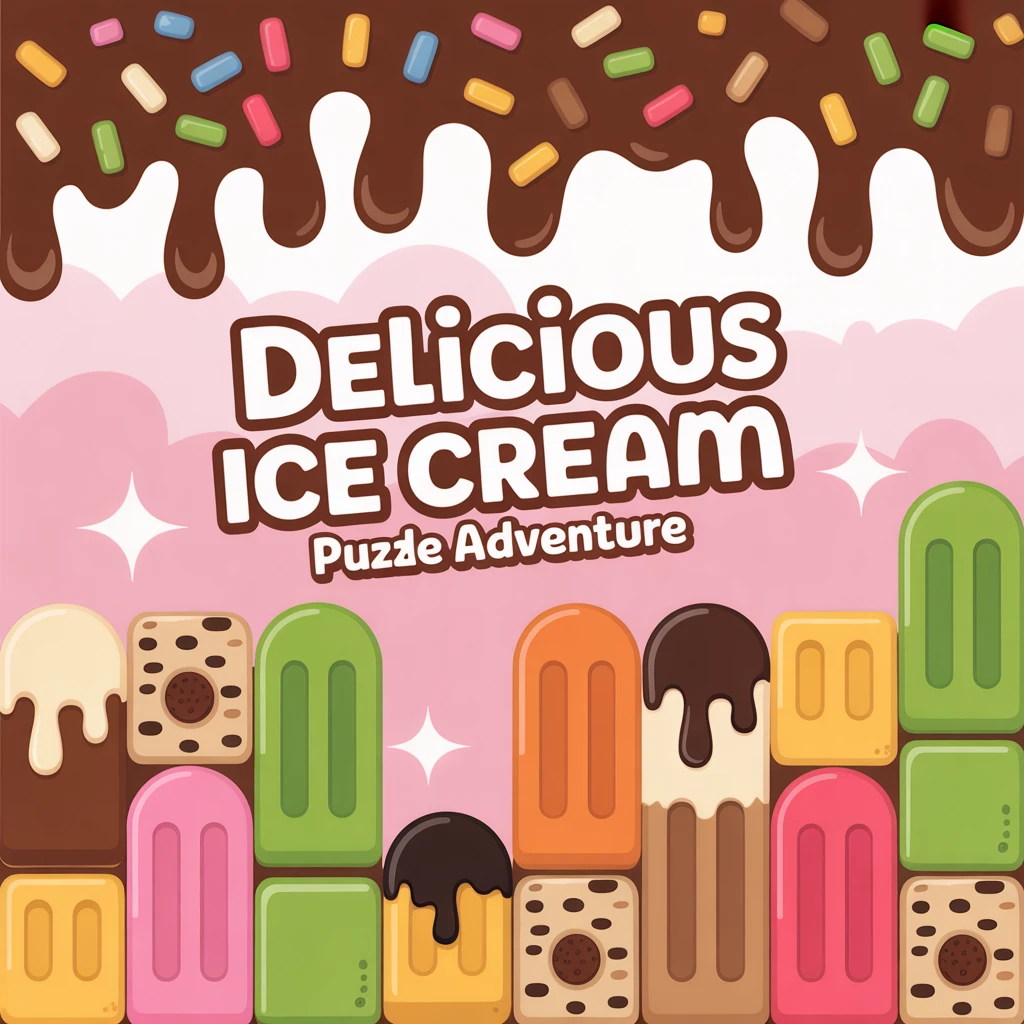 Cover image of Delicious Ice Cream Puzzle Adventure - Free Online Game