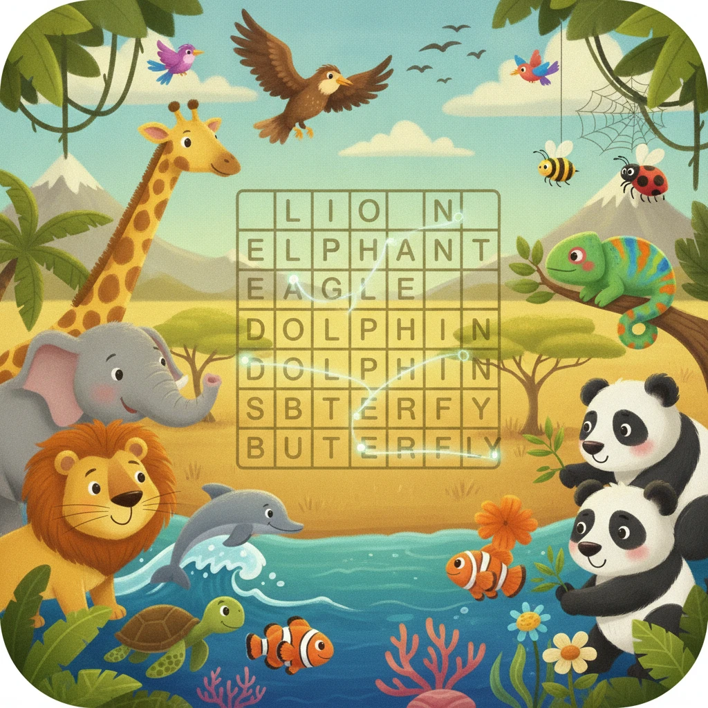 Cover image of Discover the Animal Kingdom in This Fun Online Word Search Game!