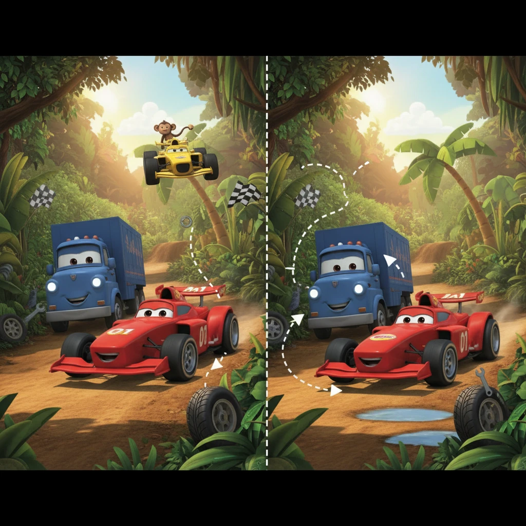 Cover image of Discover the Hidden Differences in Roary the Racing Car Adventure - Play Online for Free!