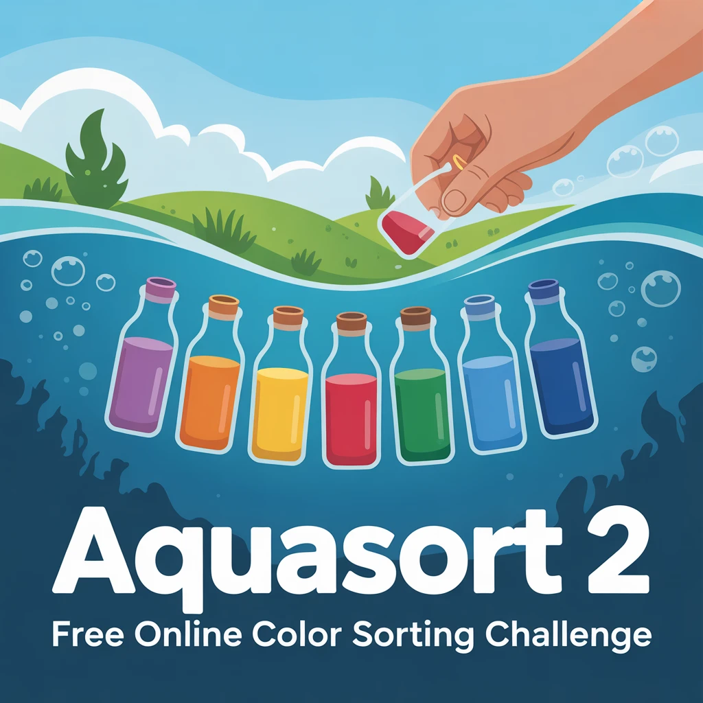 Cover image of Dive into AquaSort 2: Free Online Color Sorting Challenge