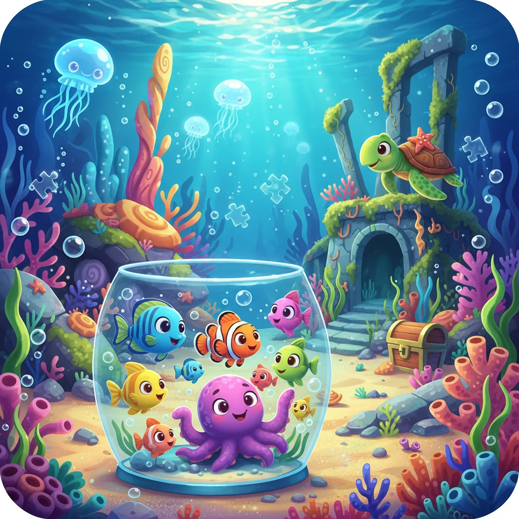 Cover image of Dive into Fun with the Free Aquarium Puzzle Adventure!