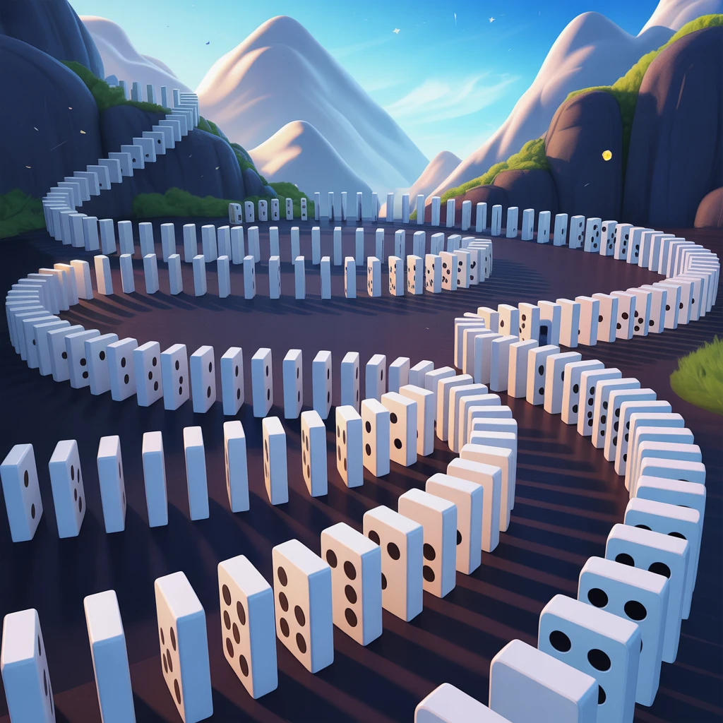 Cover image of Domino Cascade: The Ultimate 3D Challenge Online