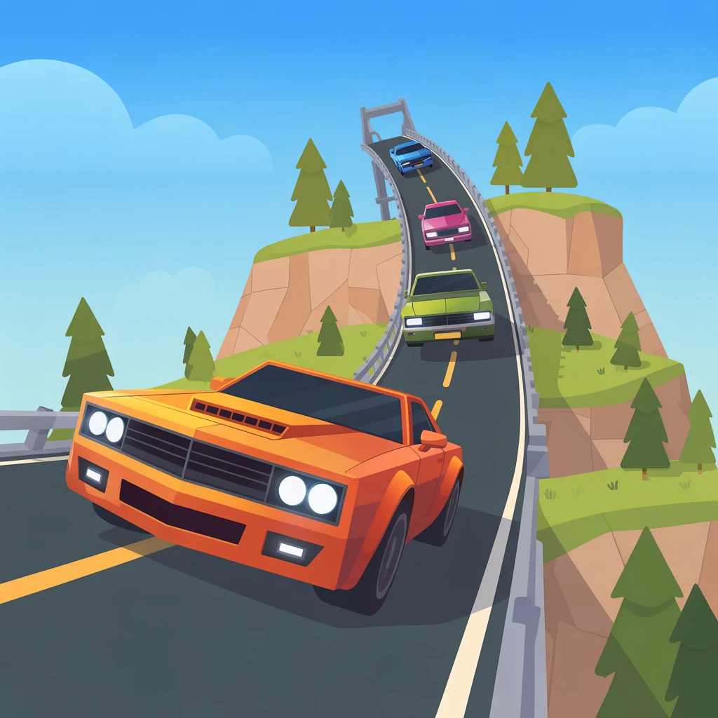 Cover image of Drive Across the Broken Bridge: Thrilling Car Adventure Online