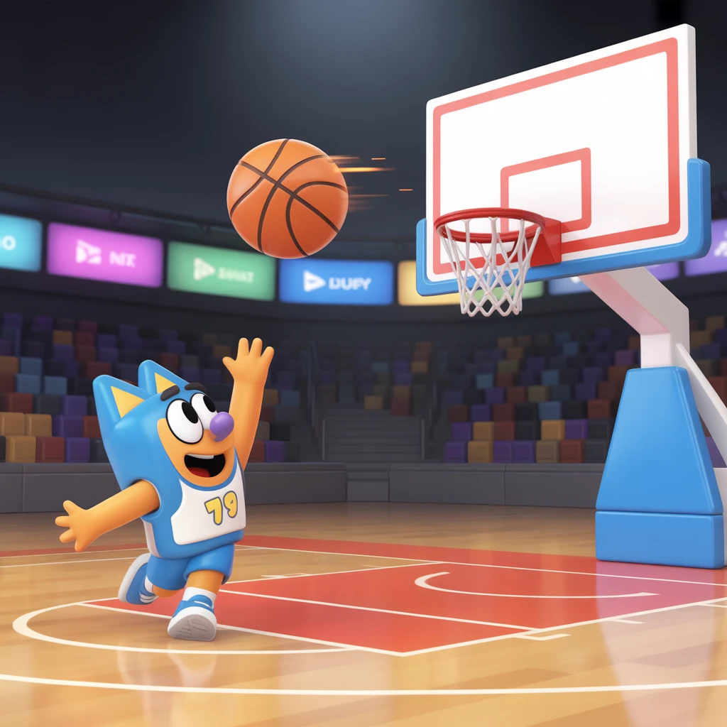 Cover image of Dunk Your Way to Victory in Super Basketball Bluey – Play This Free Online Game Now!