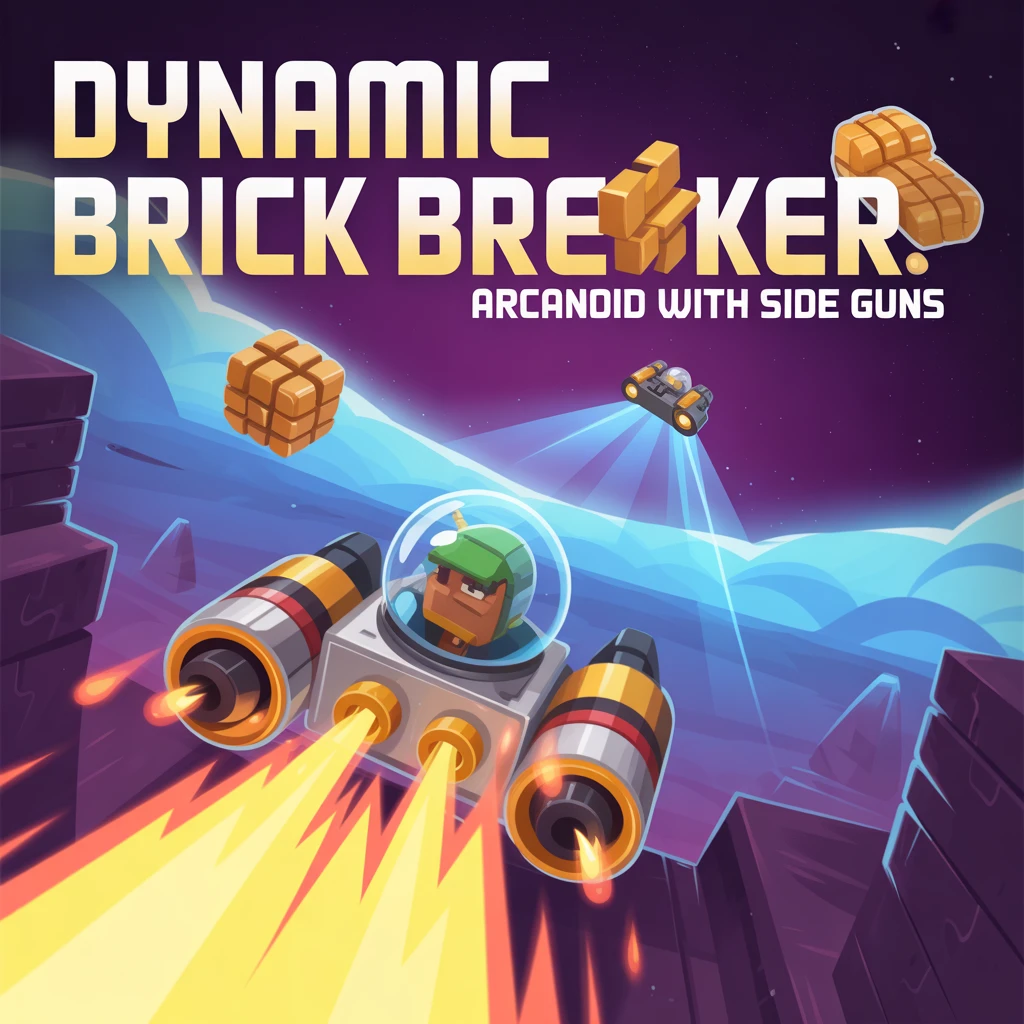 Cover image of Dynamic Brick Breaker: Arcanoid with Side Guns – Play for Free!