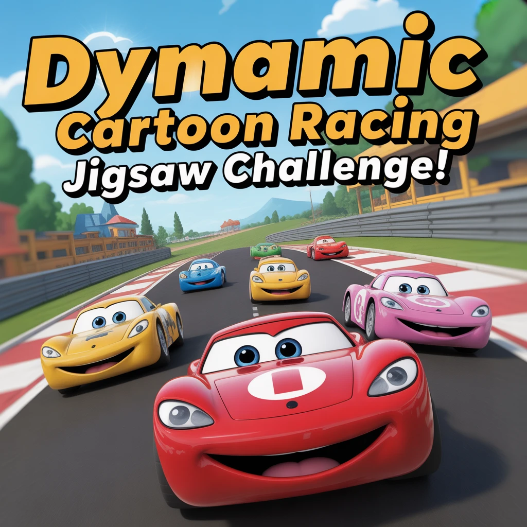 Cover image of Dynamic Cartoon Racing Jigsaw Challenge - Play Free Online Game!