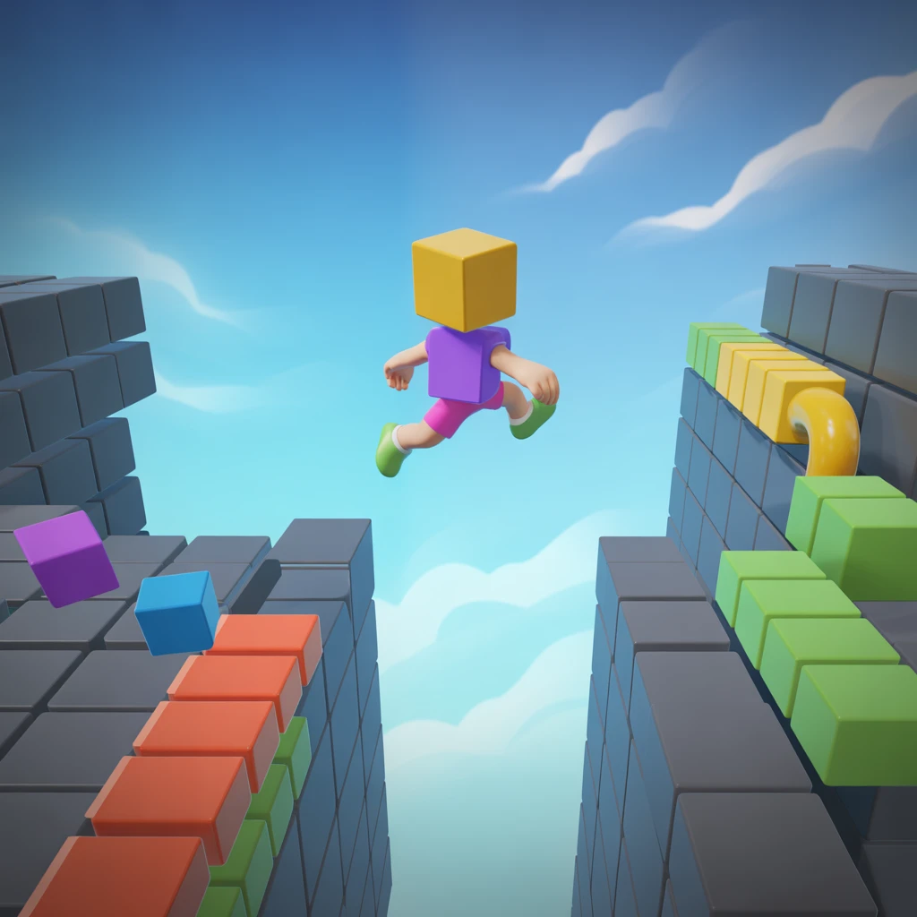 Cover image of Dynamic Cube Leap: Free Online Adventure Game