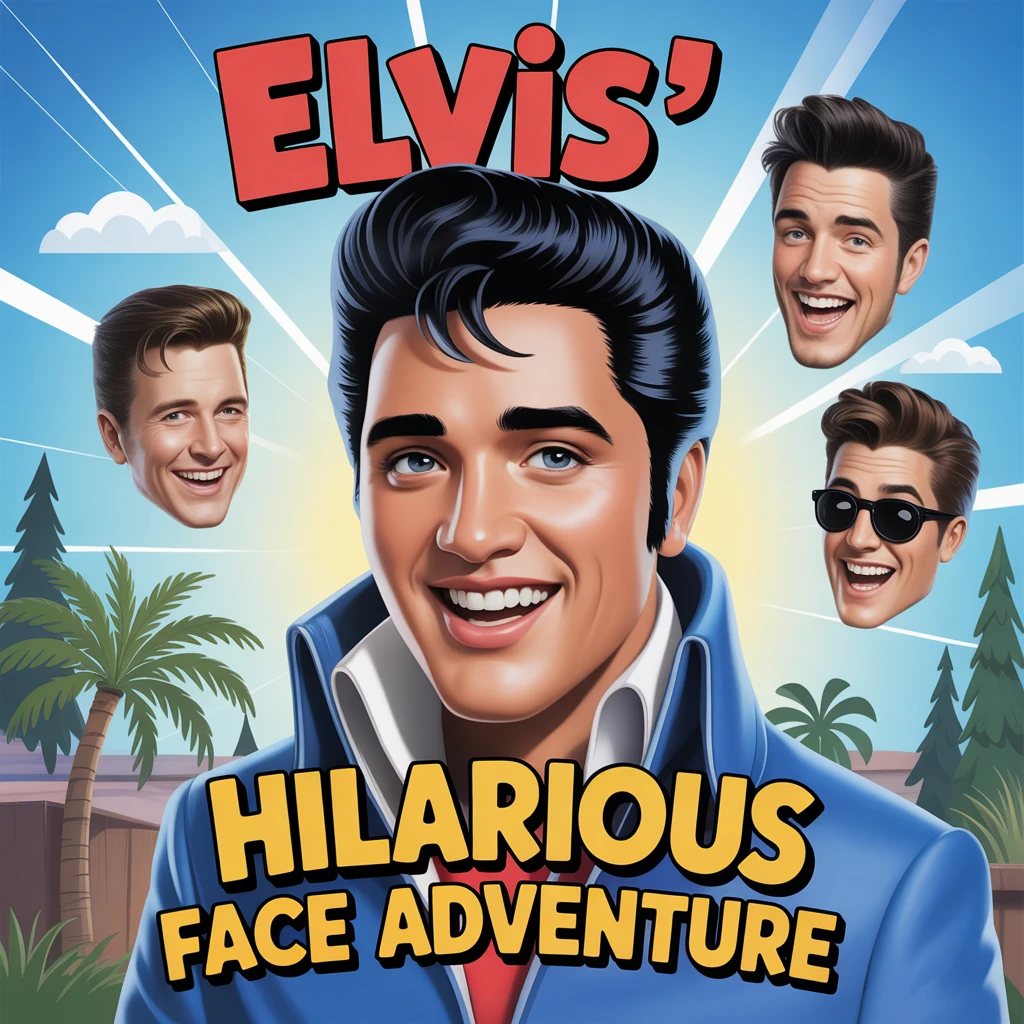 Cover image of Elvis' Hilarious Face Adventure: Play This Free Online Game!