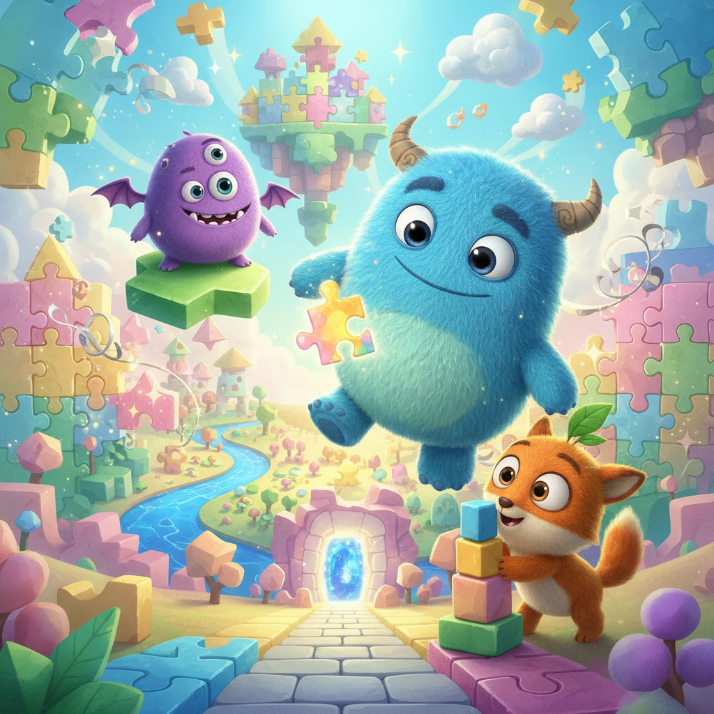 Cover image of Enchanting Monster Puzzle Adventure: Solve, Match, and Play Free Online!