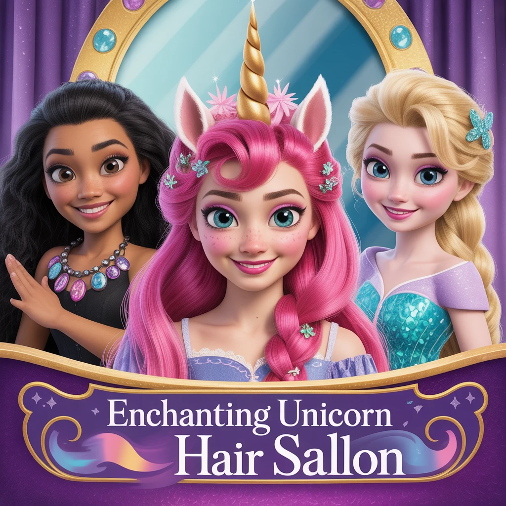 Cover image of Enchanting Unicorn Hair Salon: Create Magical Styles Online