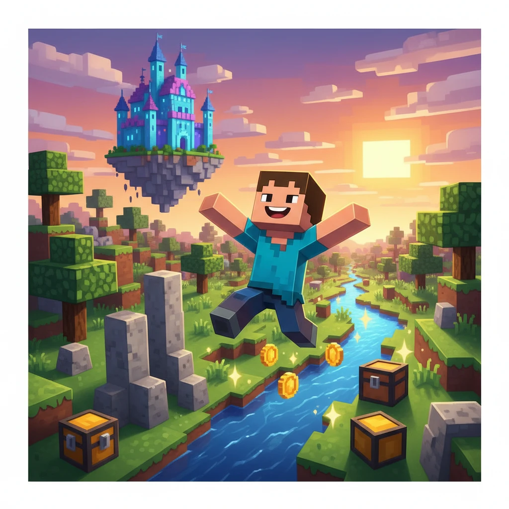 Cover image of Endless Adventure in Minecraft: Run, Jump, and Explore Online!