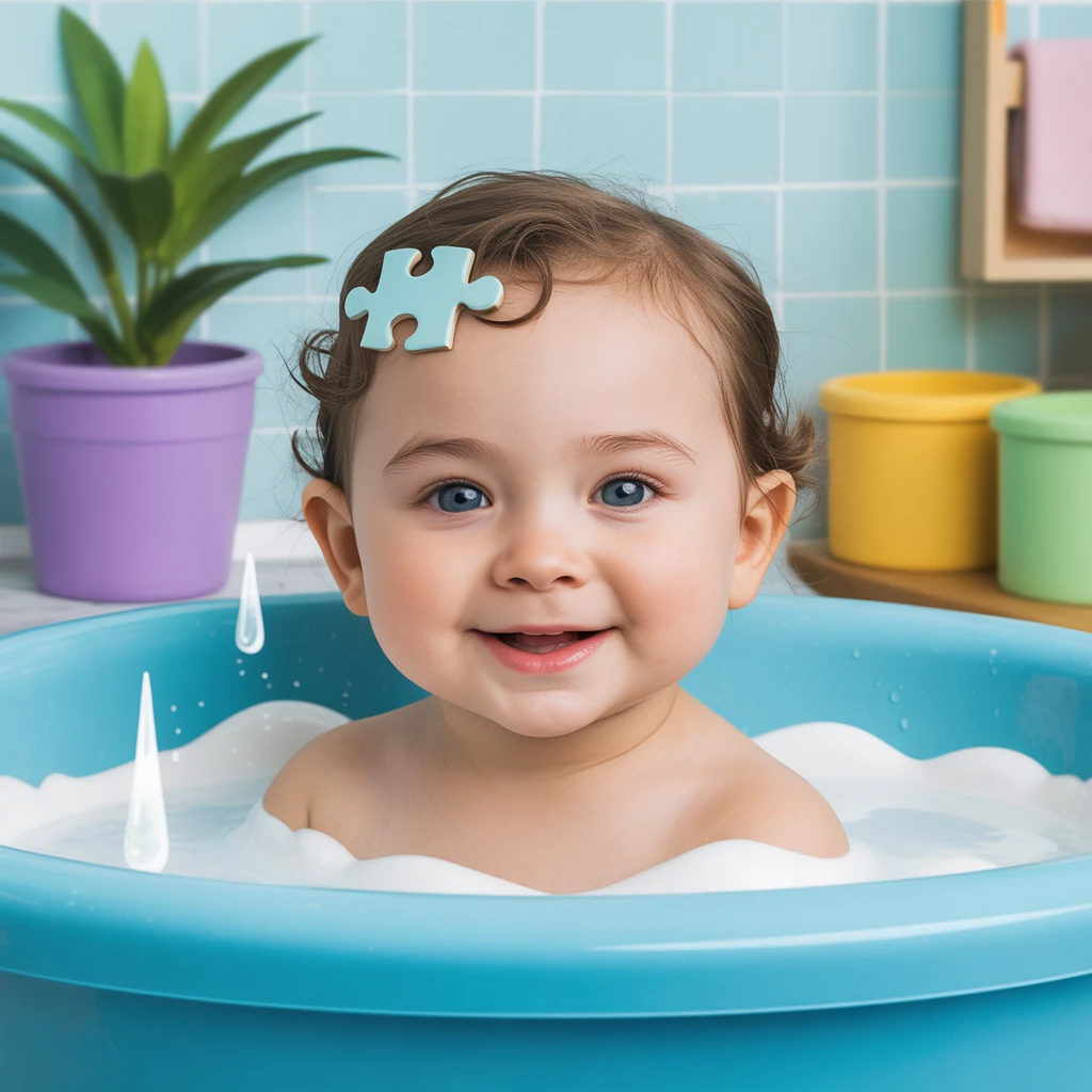 Cover image of Engaging Baby Bath Jigsaw Puzzle: Fun Online Game for All Ages