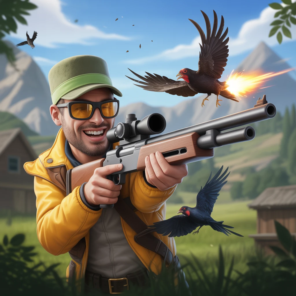 Cover image of Engaging Chicken and Crow Shooter: Free Online Browser Game
