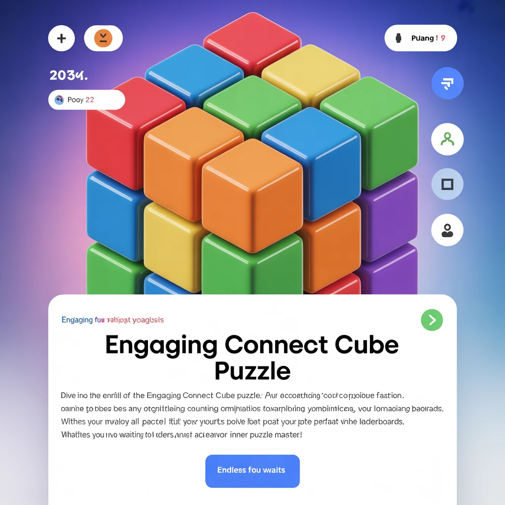 Cover image of Engaging Connect Cube Puzzle: Play Free Online Arcade Challenge