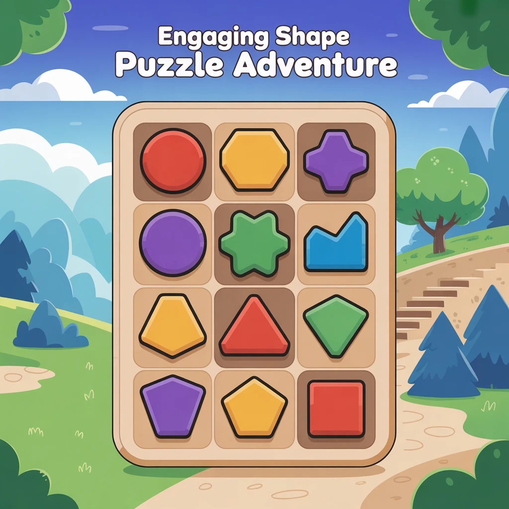 Cover image of Engaging Shape Puzzle Adventure: Solve Fun Challenges Online