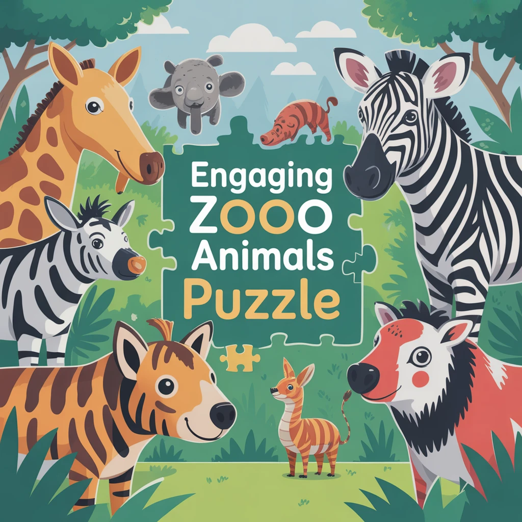 Cover image of Engaging Zoo Animals Jigsaw Puzzle Adventure - Play Free Online!